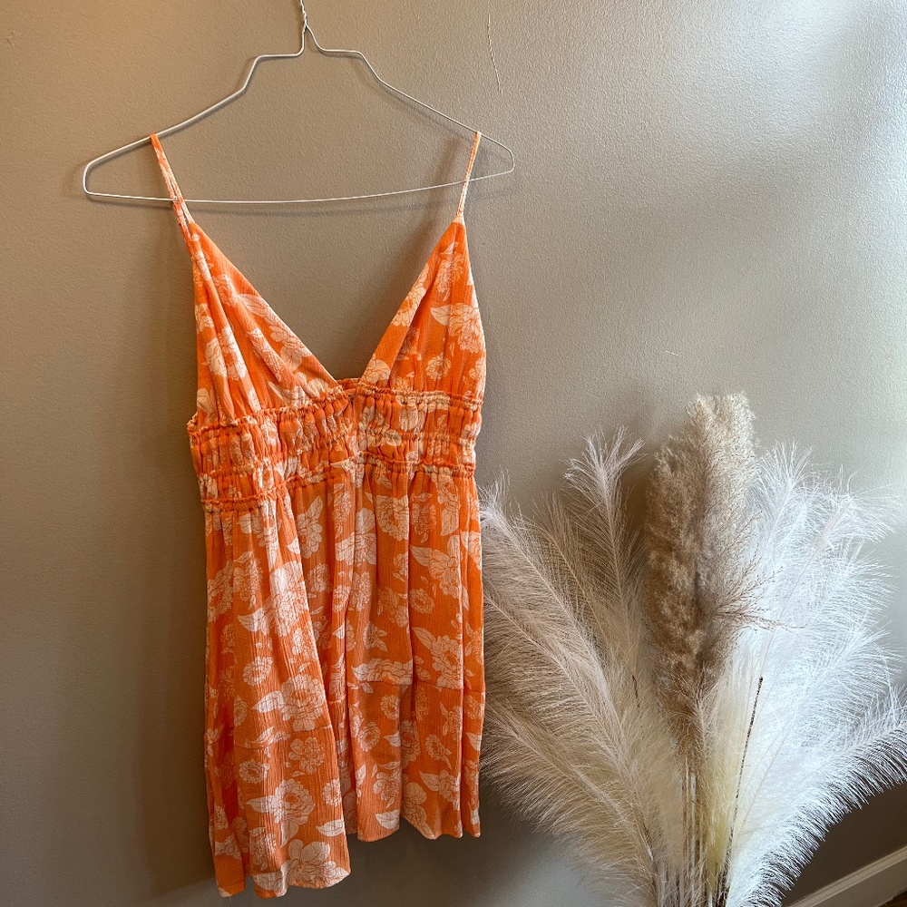 Orange Floral Sundress
